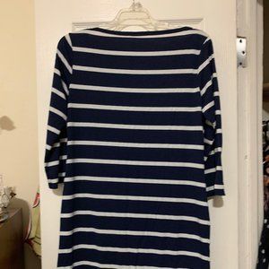 Navy & White Stripe Boatneck Dress, XL